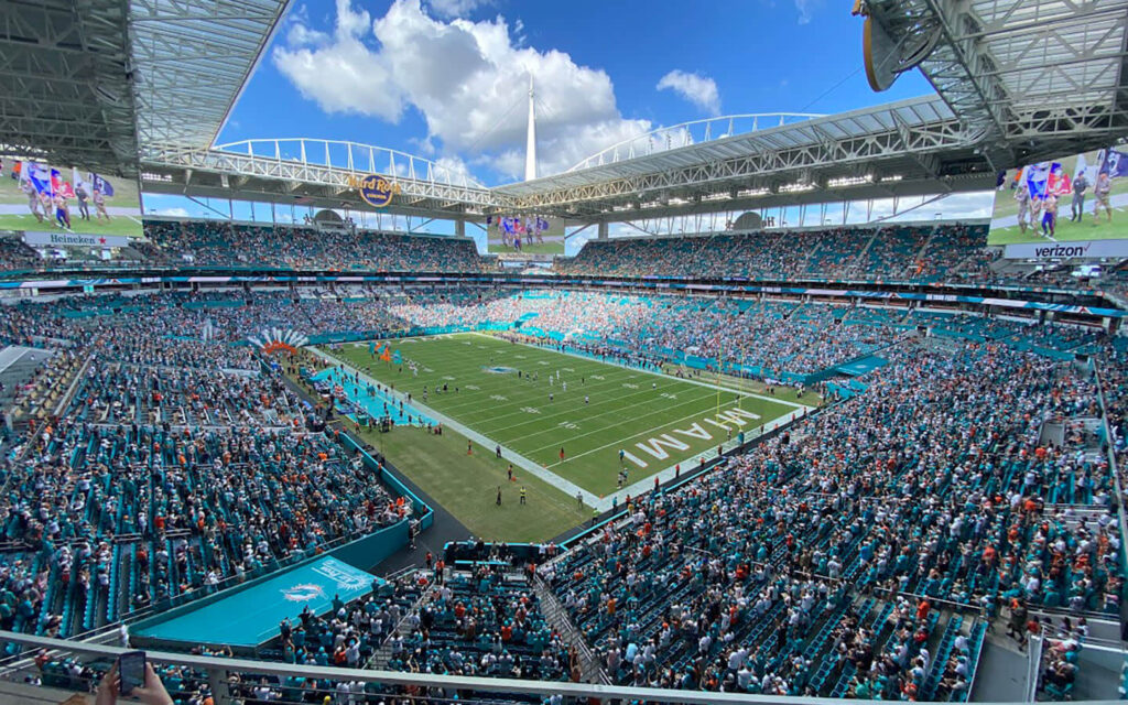 Hard Rock Stadium interior stadium green grass great wifi