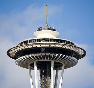 Seattle City Center and Space Needle top portal view temporary internet access